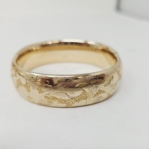 Domed Etched Vintage GF Bangle D.B.& CO.